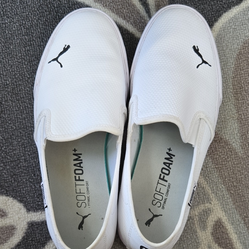 Puma Women's White Slip-On Loafers